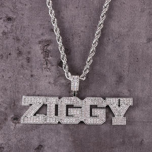 2021 Christmas Jewelry Gift Wholesale Hip Hop Diamond Letter Stitching Pendant Necklace For Women Men Delicate Gifts