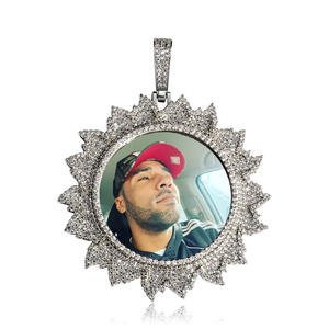 European And American Ins Creative DIY Memory Photo Frame Pendant Men And Women Hip-hop Medal Solid Zircon Necklace