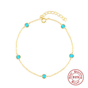 2022 New Trend 925 Sterling Silver Bracelet For Women Charm Bracelet Luxury Fashion Jewelry Turquoise Pendientes 925 Chain Gifts