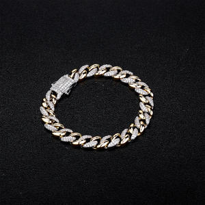 New jewelry wholesale 9mm domineering hip hop men's Cuban Bracelet trend personalized spring buckle chain