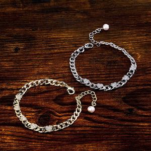 Boutique pearl color preserving Bracelet ins fashion loving couple Bracelet cool wind niche simple and versatile hand jewelry