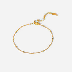 2022 18K Gold plated Anklet Classic Ball Chain for Women Stainless Steel Fashion Jewelry Summer Foot Chains Anklets Girls Gifts