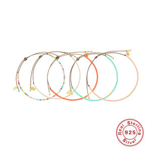 New S925 Silver Bohemian Style Women's Adjustable Bracelets for Girls Handmade Summer Beach Rope Chain Jewelry Accessories Gifts