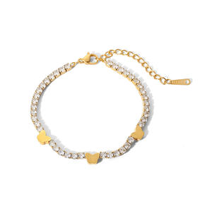 2022 New Trendy Dainty Designer Jewellery Butterfly Charm Bracelet Waterproof Stainless Steel Jewelry Tennis Bracelets For Women