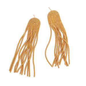 Fashion Jewelry Earrings Stainless Steel 18K Gold Plated Exaggerated Drop Long Tassel Earrings Texture Statement Jewelry Party