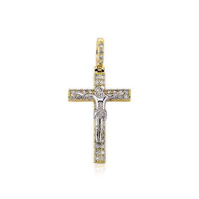 Religious Jesus Cross Pendant Necklace Iced Out Round Cubic Zirconia Chains Prayer Baptism Gifts Fashion Jewelry Pendants Charms